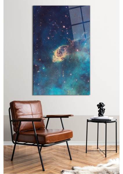 Mavi Yeşil Nebula Uzay Dikey Cam Tablo, Modern Ev Dekoru, Hediyelik Duvar Dekorasyonu, Kırılmaz Cam fiyatları
