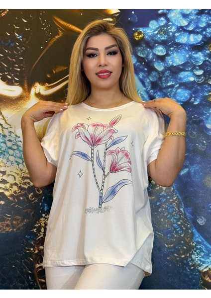 Bluz,pamuklu Iplik,yazlik,beyaz,kısa Kollu,çiçek Desenli,açık Kollar,taşli Işlemeli fırsatları
