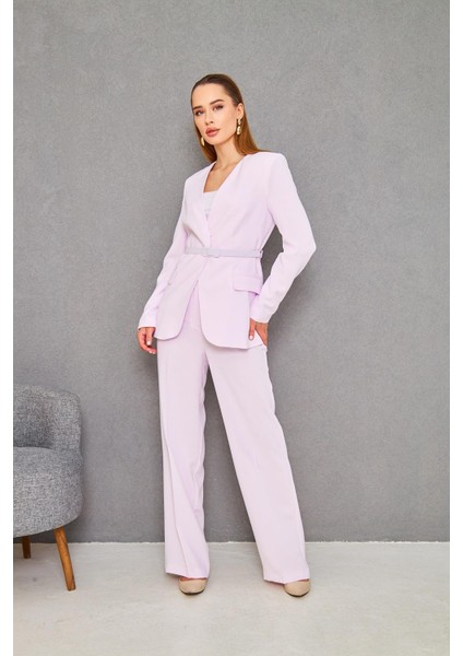 Kemerli V Yaka Takım Pudra indirimleri
