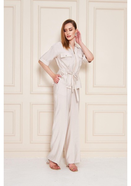 Fermuarlı Cep Detay Modal Ikili Takım Bej fırsatları