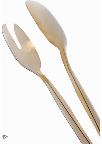 Sarı Metal Salata Maşası, Şık ve Kullanışlı Sunum Aracı