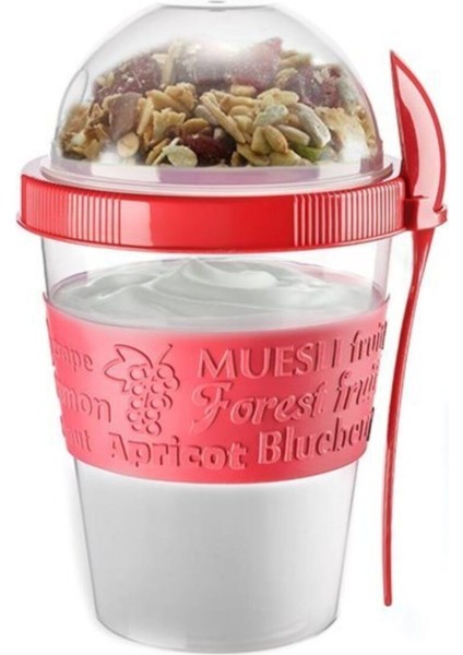 Kırmızı Renkli Meyve ve Yoğurt Bölmeli Saklama Kabı fiyatları