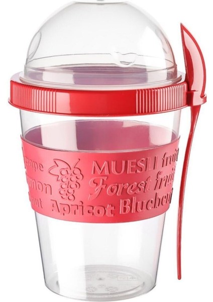 Kırmızı Renkli Meyve ve Yoğurt Bölmeli Saklama Kabı modelleri