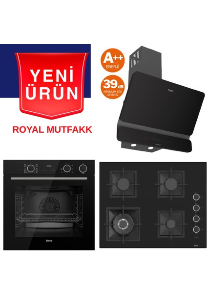 Lüx Fryart Siyah Ankastre Set (XE64CS + SC405-WFA + D080-SA) 600M3 36 Db. Yüksek Emiş Gücü