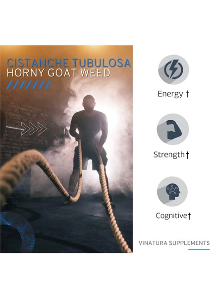 Vınatura Cistanche With Horny Goat Weed Tongkatalı 1250MG Energy, Strength Cognitive 60 Capsules.abd Menşei modelleri