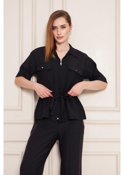 Fermuarlı Cep Detay Modal Ikili Takım Siyah fiyatları