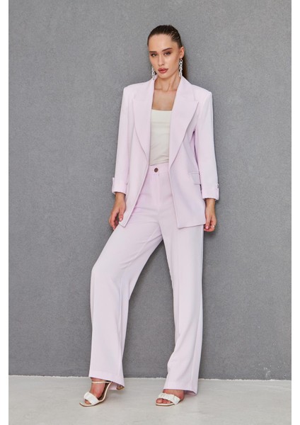 Kısa Kol Nikel Düğmeli Krep Takım Pudra fiyatları