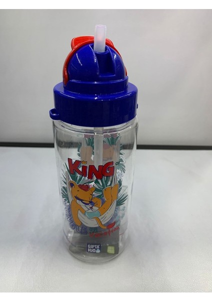 Desenli Tritan Pipetli Matara 500 Ml, Şık ve Dayanıklı Içecek Şişesi