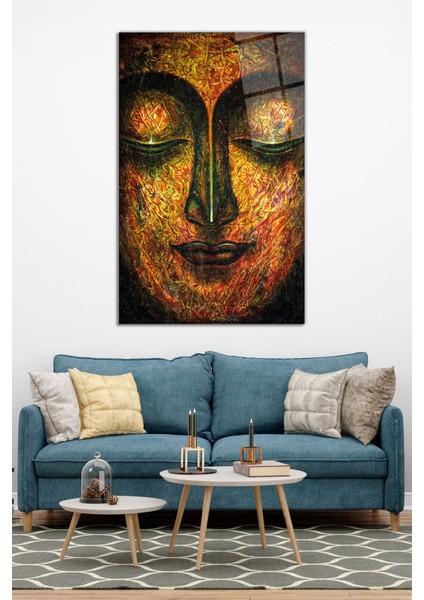 Renkli Buda Portresi Dikey Cam Tablo, Modern Ev Ofis Dekoru Hediyelik Duvar Dekorasyonu Kırılmaz Cam modelleri