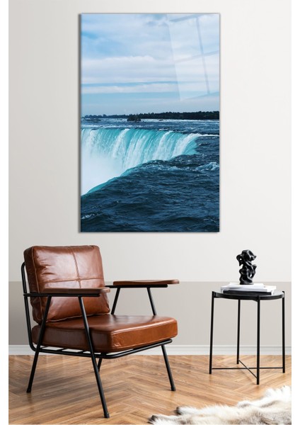 Niagara Şelalesi Dikey Cam Tablo, Modern Ev Ofis Dekoru, Hediyelik Duvar Dekorasyonu, Kırılmaz Cam fiyatları