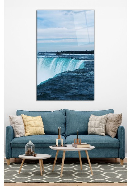 Niagara Şelalesi Dikey Cam Tablo, Modern Ev Ofis Dekoru, Hediyelik Duvar Dekorasyonu, Kırılmaz Cam modelleri