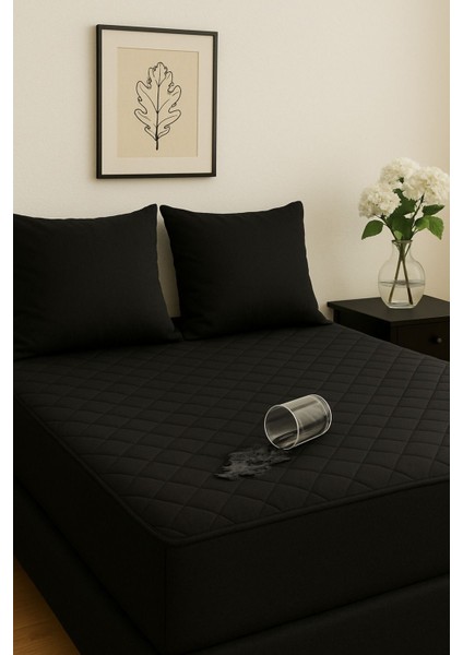 Siyah Kapitone Sıvı Geçirmez Alez, 16 Ebat, Konfor ve Koruma Sağlar fırsatları