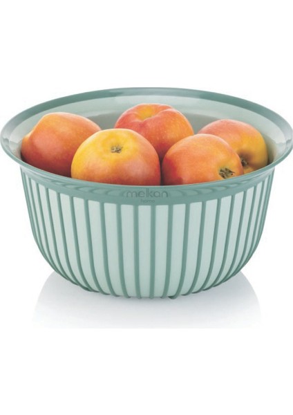 3 Litrelik Modern Yeşil Meyve ve Sebze Kasesi Çift Desenli Şık Tasarım