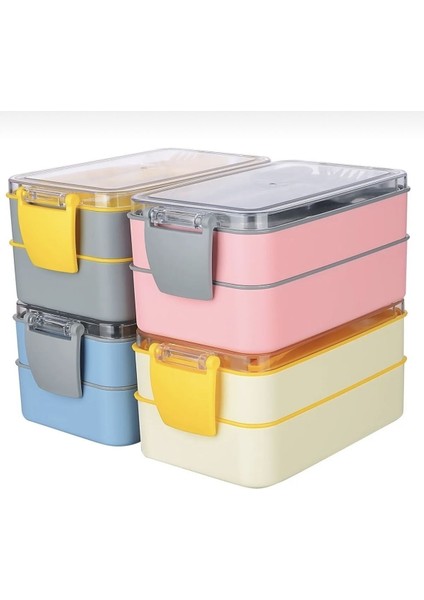 Çift Katlı Gri Beslenme Kabı, Kullanışlı ve Şık Tasarım fiyatları