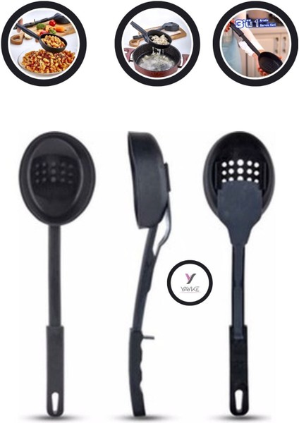 3'ü Bir Arada Servis Seti: Kepçe, Kevgir ve Kaşık, Pratik ve Şık Tasarım