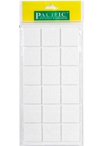 Beyaz Keçe Kare 30X30 mm 21'li, Renkli Keçe Kare 30X30 mm 21'li