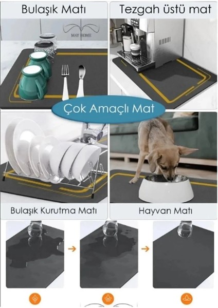 Yüksek Emicili 50X40CM Büyük Kauçuk Masa Örtüsü ve Bulaşık Kurutma Matı modelleri