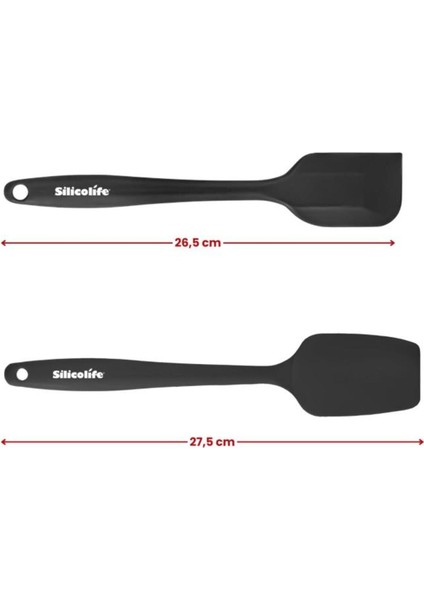 Isıya Dayanıklı, Yapışmaz Silikon Spatula ve Kaşık 2'li Set, Büyük ve Şık Siyah Renk fiyatları