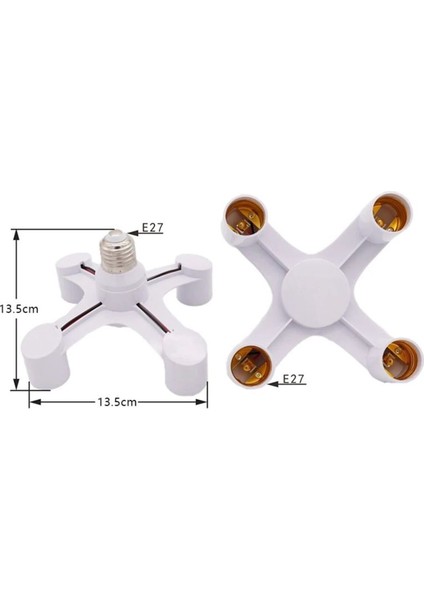 Duy Çoklayıcı 4'lü Ampül Duy Beyaz Renk ve Dayanıklı Plastik Yapı