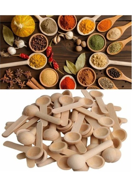 6'lı Ahşap Mini Baharat Ölçekleri, Kahverengi, Şık ve Kullanışlı Set