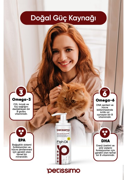 Kedi ve Köpekler Için Balık Yağı - Omega 3-6 Içerikli Tüy ve Genel Sağlık Destekleyici - 200 ml fırsatları
