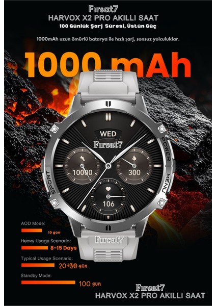 Watch X2 Pro Akıllı Saat Iphone ve Android Tüm Telefonlara Uyumlu 100 Şarj Süreli Akıllı Saat fırsatları