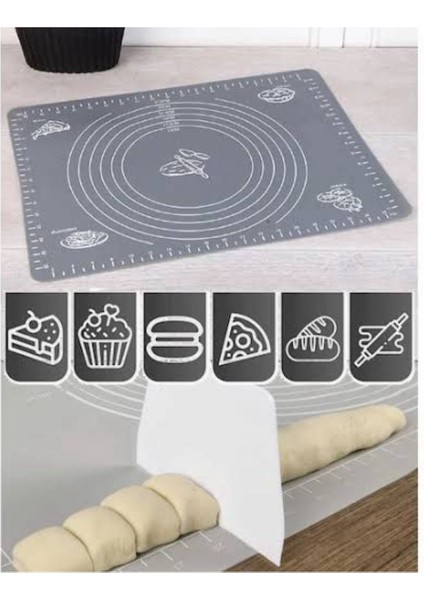 45X60CM Silikon Hamur Açma Matı, Gri, Pratik ve Kullanışlı Mutfağınız Için fırsatları