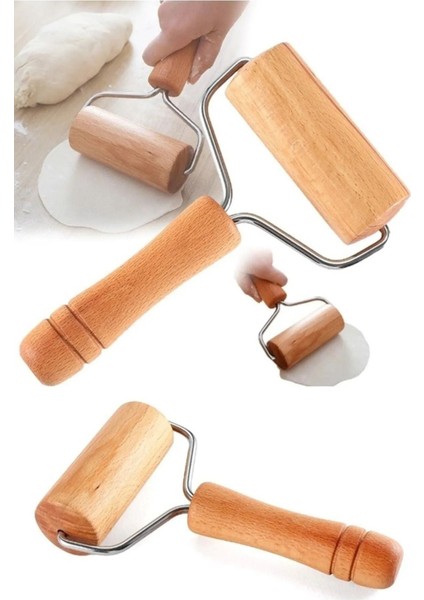Ahşap Saplı Rulo Hamur Açıcı Merdane, Pürüzsüz ve Hafif Silindir