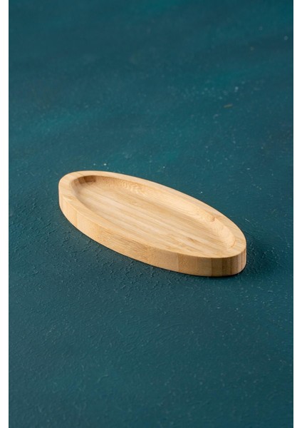 Kahverengi Bambu Sunum Tabağı, 17.5 Cm, Şık ve Doğal Tasarım