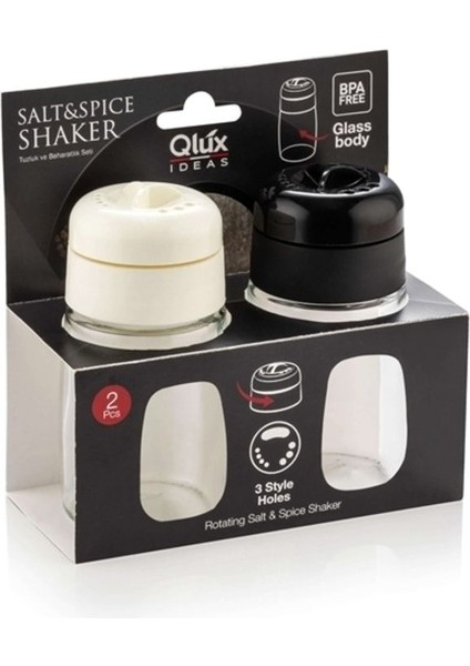 Beyaz Tuz ve Karabiberlik Seti, 100 Ml, Şık ve Kullanışlı Mutfak Aksesuarı