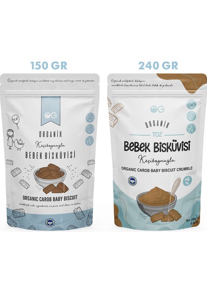 Organik Keçiboynuzlu Bebek Bisküvisi ve Keçiboynuzlu Bebek Bisküvi tozu seti