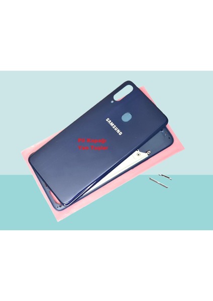 - Samsung Galaxy A20S Full Kasa Arka Kapak Batarya Kapağı - Mavi