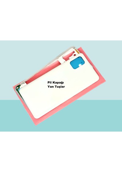 - Samsung Galaxy A31 A315 Full Kasa Arka Kapak Batarya Kapağı - Beyaz