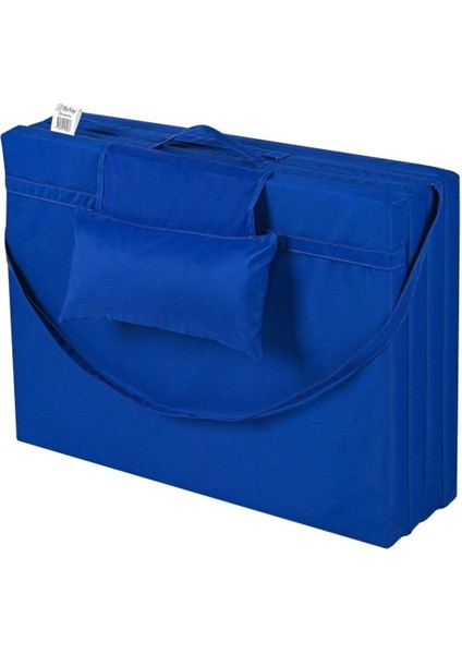 Taşınabilir Katlanır Plaj Havuz Minderi, Şezlong Minderi Kamp Yatağı 4 cm Mavi