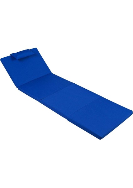 Taşınabilir Katlanır Plaj Havuz Minderi, Şezlong Minderi Kamp Yatağı 4 cm Mavi fiyatları