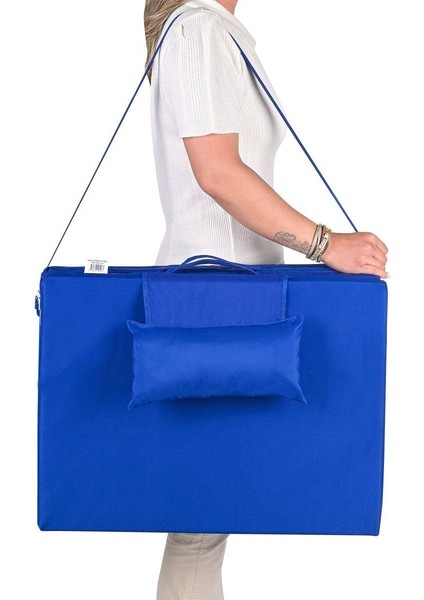 Taşınabilir Katlanır Plaj Havuz Minderi, Şezlong Minderi Kamp Yatağı 4 cm Mavi modelleri