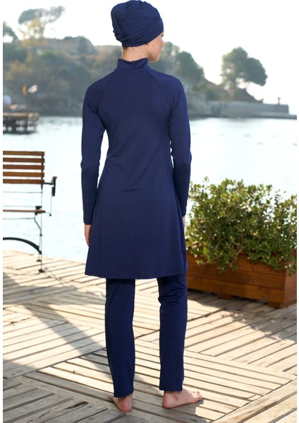 Büyük Beden Likralı Tam Kapalı Tesettür Mayo 24924 Lacivert fırsatları