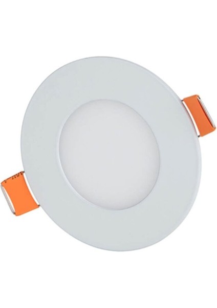 Enerji Tasarruflu Yuvarlak Panel LED Armatür Günışığı, 3W, Sarı Renk