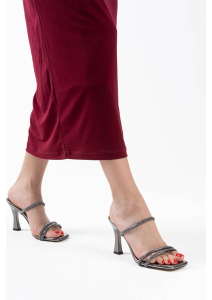 Alvina Füme Ayna Taşlı Kadın Topuklu Terlik indirimleri