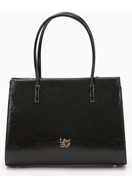 Siyah Kırışık Rugan Kadın El ve Omuz Çantası 930156