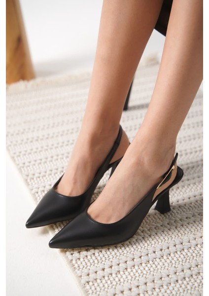 Ophelia Mat Siyah Kadın Topuklu Ayakkabı