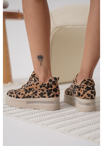 Alice Kadın Leopar Desenli Gizli Topuklu Sneaker modelleri