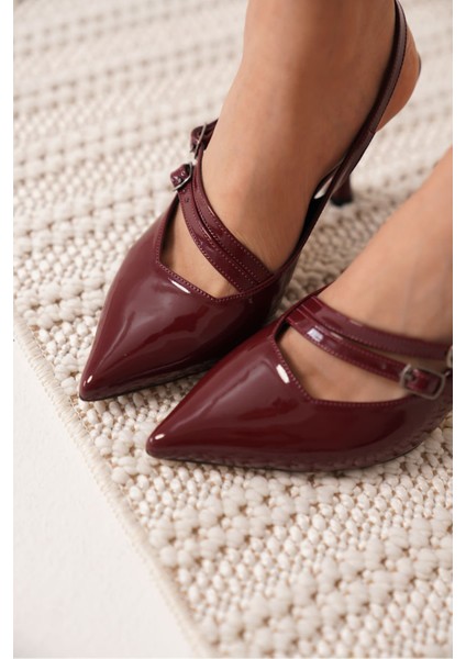 Lenora Kadın Bordo Rugan Topuklu Ayakkabı indirimleri