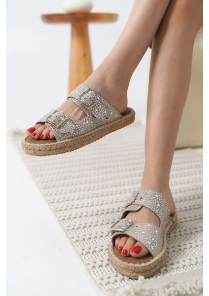 Tyna Süet Gri Taşlı Kadın Terlik indirimleri