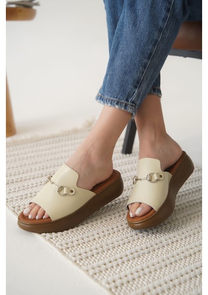 Nelly Bej Hakiki Deri Terlik modelleri