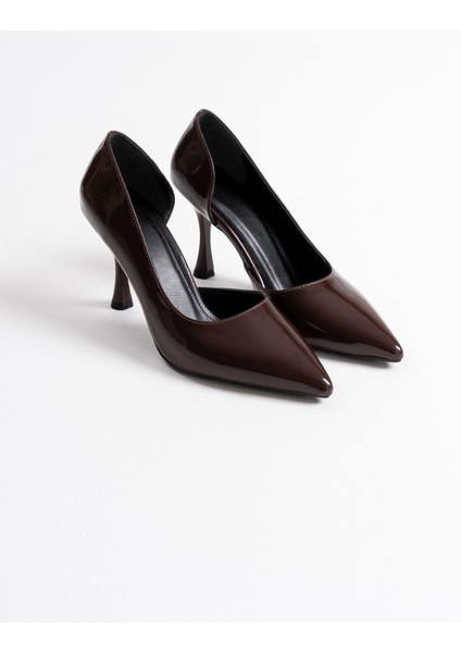 Angela Kadın Acı Kahve Rugan Topuklu Ayakkabı fiyatları