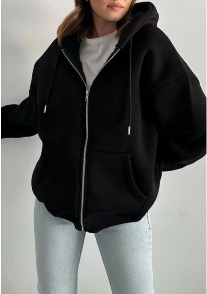 W0008672 Bsm Oversize Kapşonlu Hırka