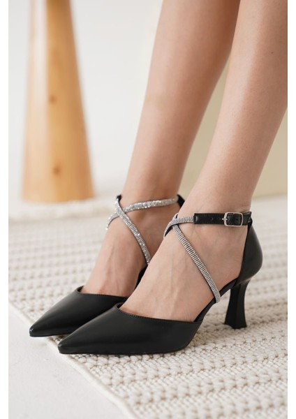 Fiona Taşlı Kadın Siyah Topuklu Ayakkabı fiyatları