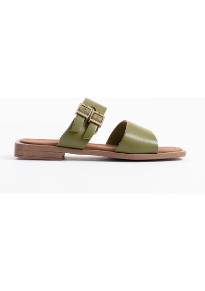 Alessi Haki Yeşili Hakiki Deri Terlik