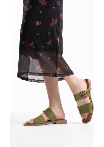 Alessi Haki Yeşili Hakiki Deri Terlik indirimleri